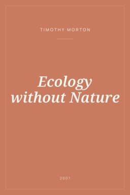 Portada de Ecology without Nature