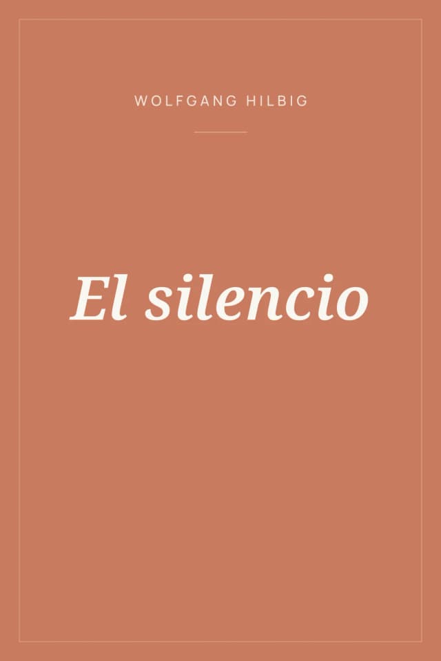 Portada de El silencio
