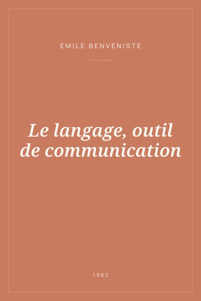 Portada de Le langage, outil de communication