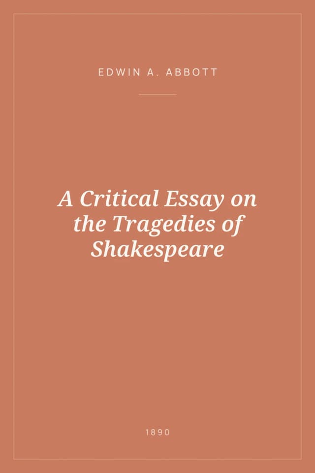 Portada de A Critical Essay on the Tragedies of Shakespeare