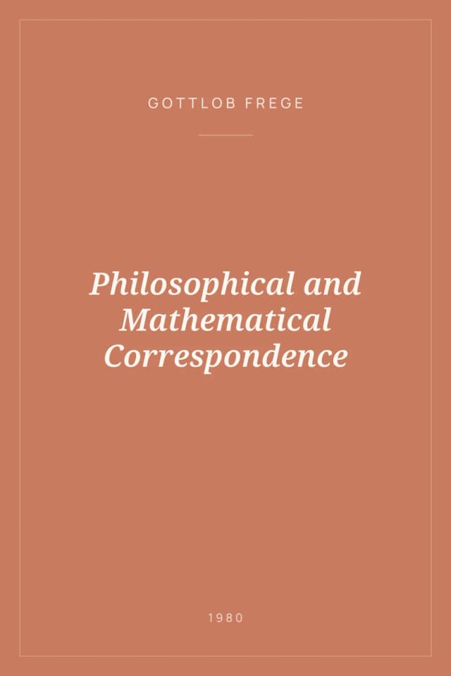 Portada de Philosophical and Mathematical Correspondence
