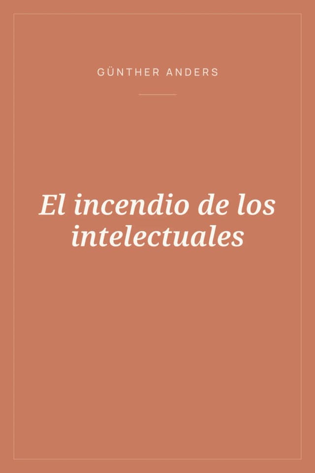 Portada de El incendio de los intelectuales