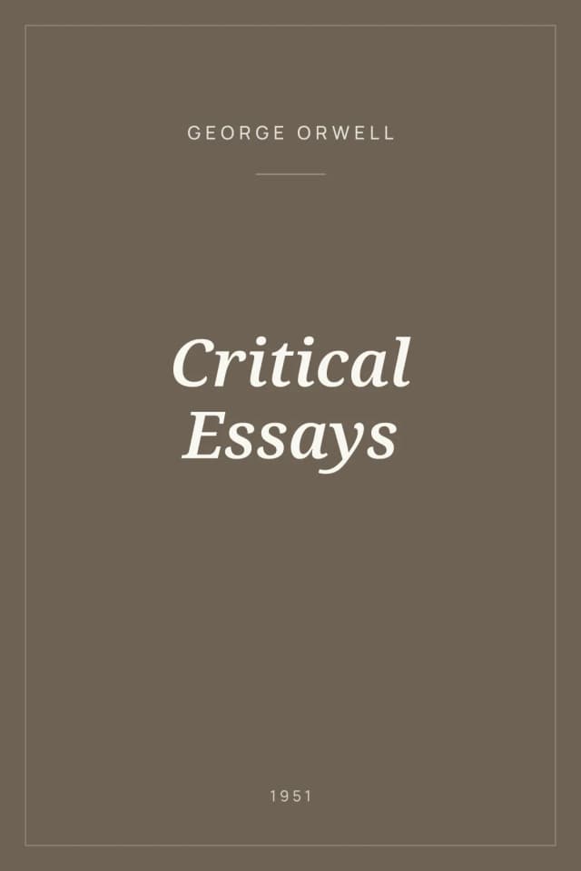 Portada de Critical Essays