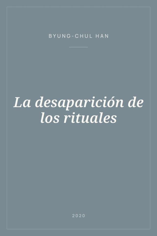 Portada de La desaparición de los rituales