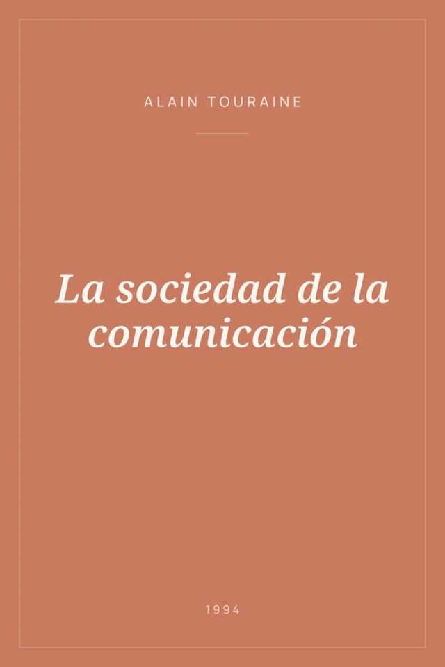 Portada de La sociedad de la comunicación