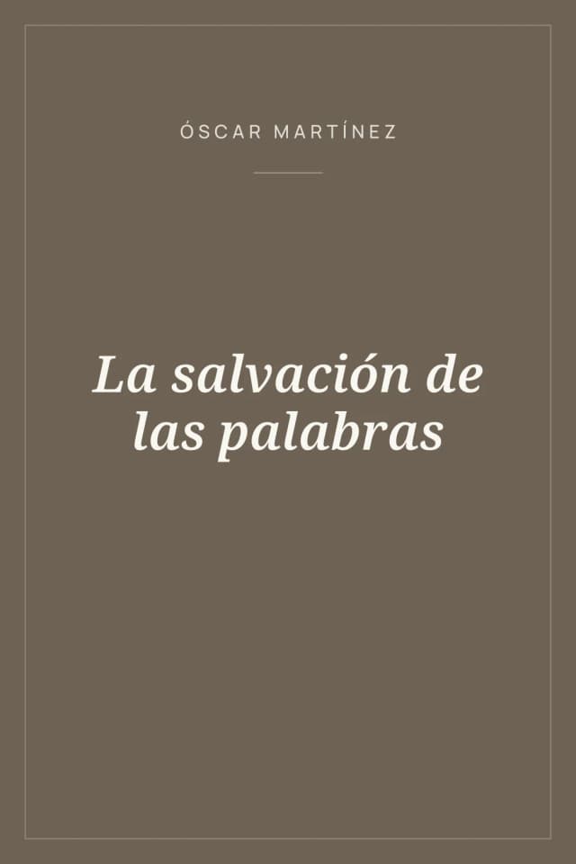Portada de La salvación de las palabras