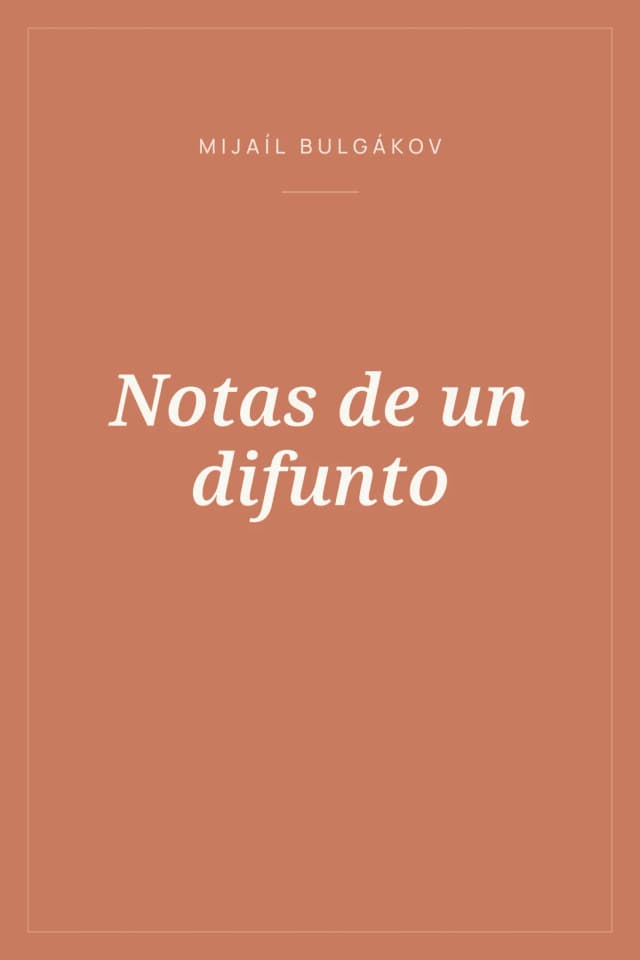 Portada de Notas de un difunto
