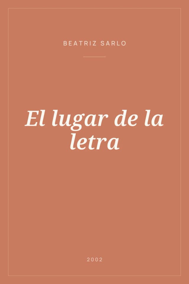 Portada de El lugar de la letra