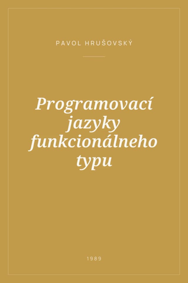 Portada de Programovací jazyky funkcionálneho typu