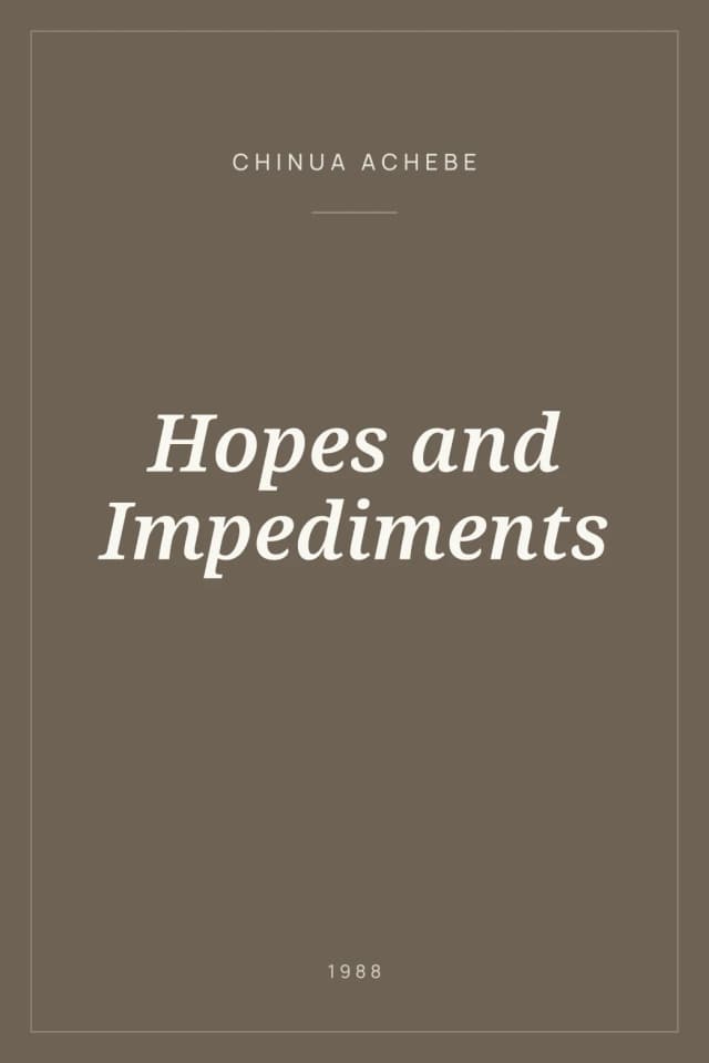 Portada de Hopes and Impediments