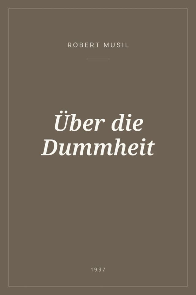 Portada de Über die Dummheit