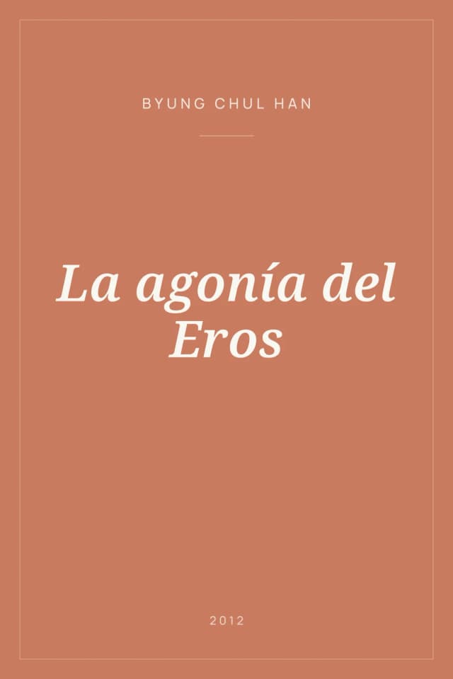Portada de La agonía del Eros