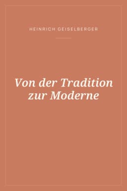 Portada de Von der Tradition zur Moderne