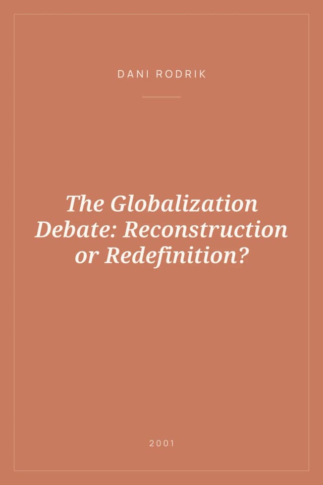 Portada de The Globalization Debate: Reconstruction or Redefinition?