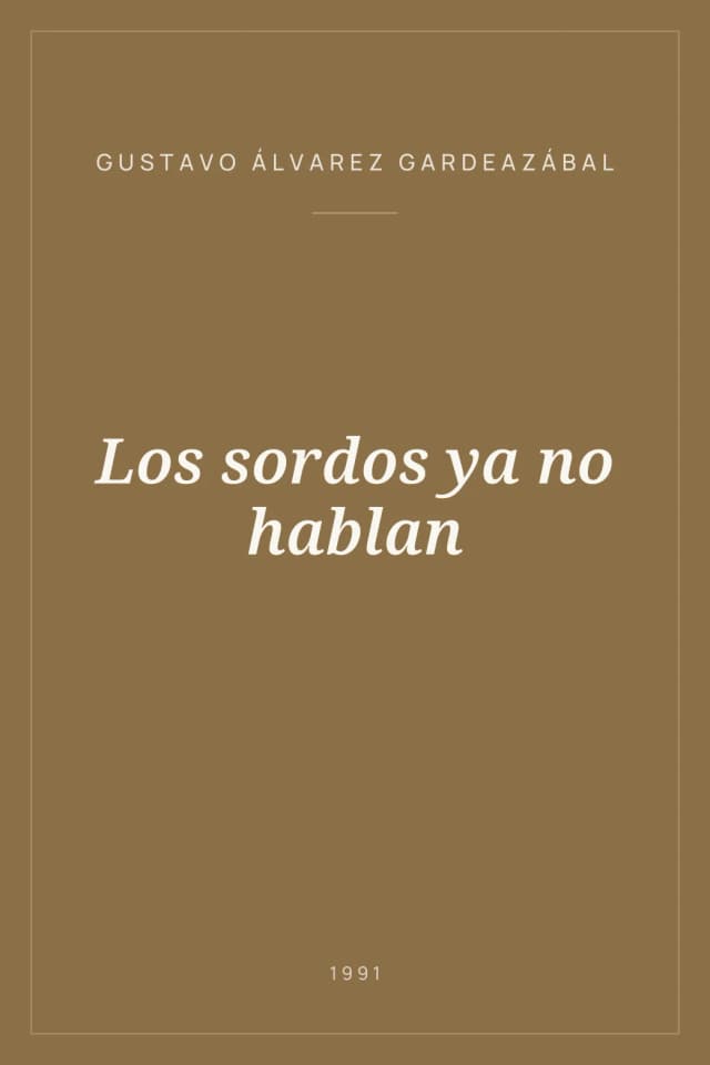Portada de Los sordos ya no hablan