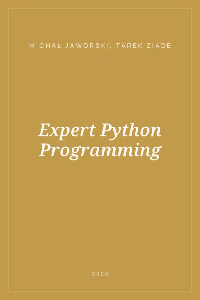 Portada de Expert Python Programming