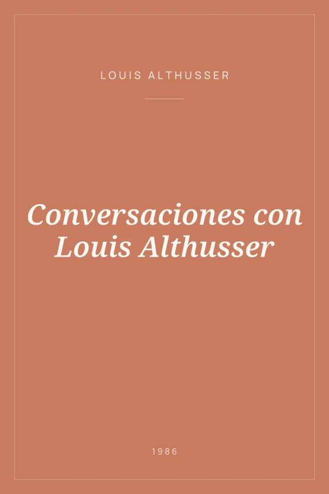 Portada de Conversaciones con Louis Althusser