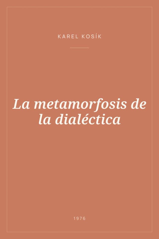 Portada de La metamorfosis de la dialéctica
