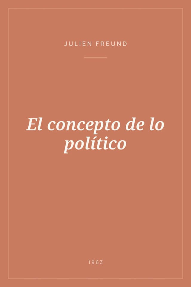 Portada de El concepto de lo político