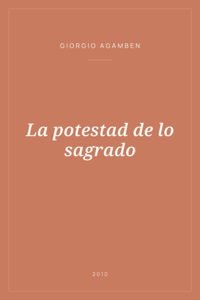 Portada de La potestad de lo sagrado