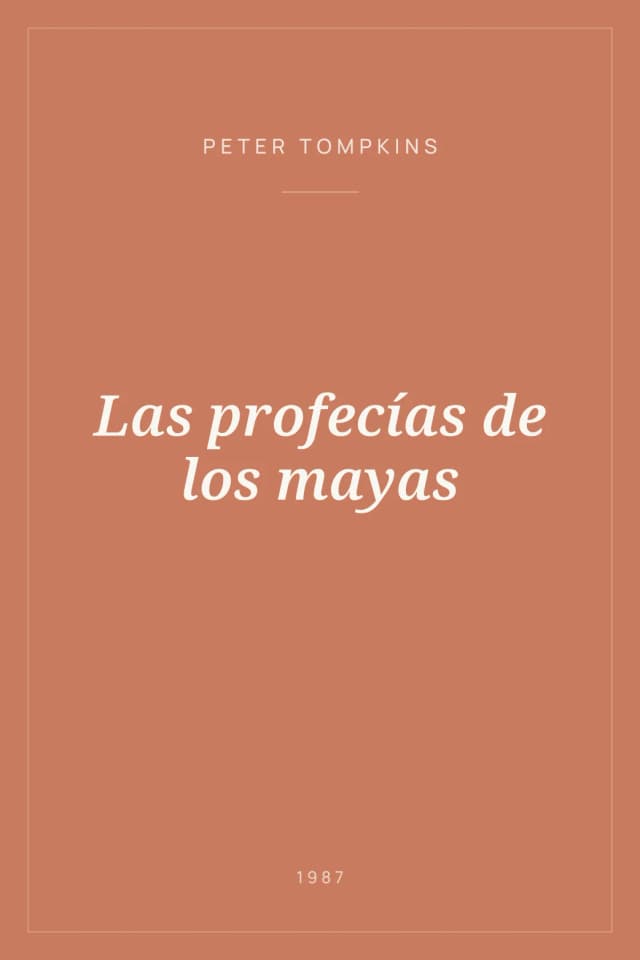 Portada de Las profecías de los mayas