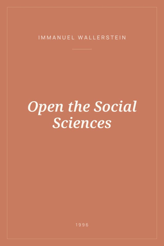 Portada de Open the Social Sciences