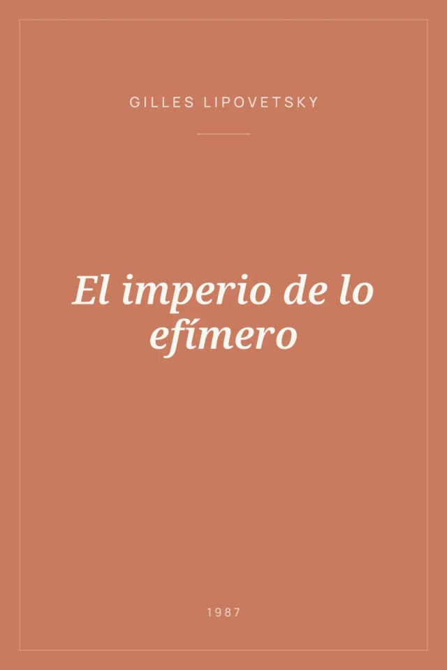 Portada de El imperio de lo efímero