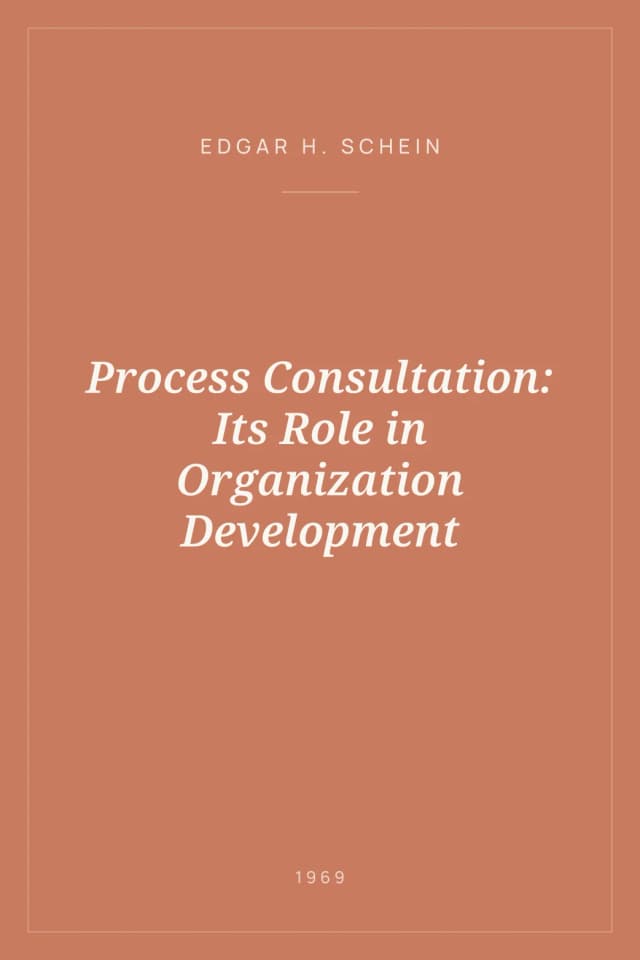 Portada de Process Consultation: Its Role in Organization Development