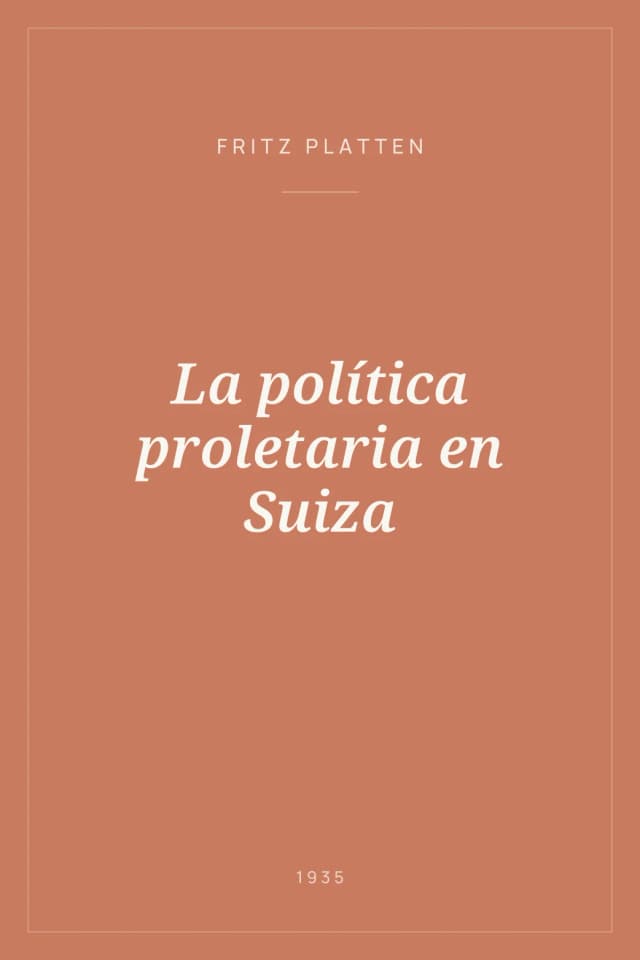Portada de La política proletaria en Suiza