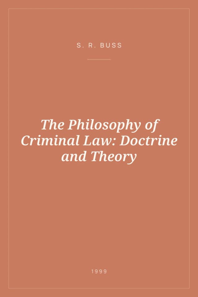 Portada de The Philosophy of Criminal Law: Doctrine and Theory