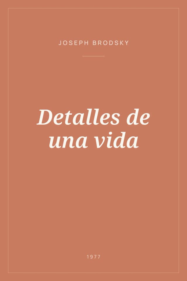 Portada de Detalles de una vida