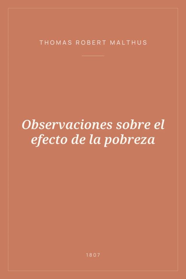Portada de Observaciones sobre el efecto de la pobreza