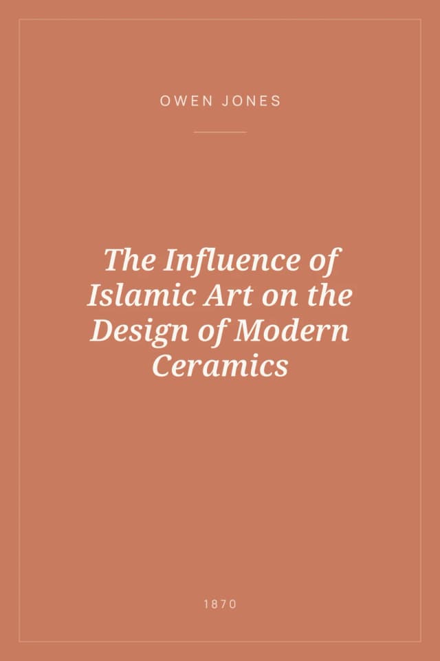 Portada de The Influence of Islamic Art on the Design of Modern Ceramics