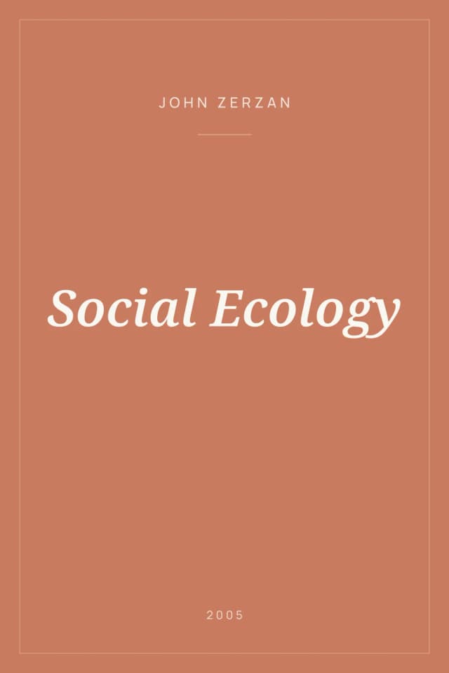 Portada de Social Ecology