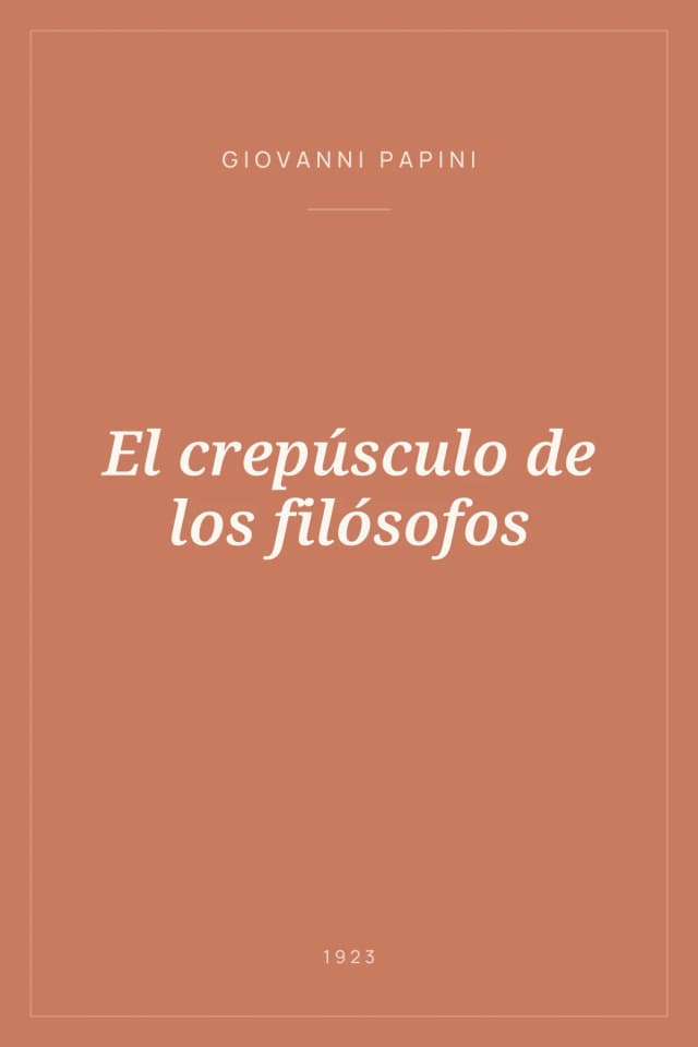 Portada de El crepúsculo de los filósofos