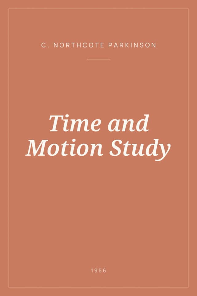 Portada de Time and Motion Study