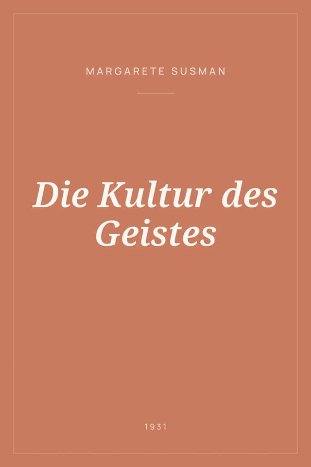 Portada de Die Kultur des Geistes