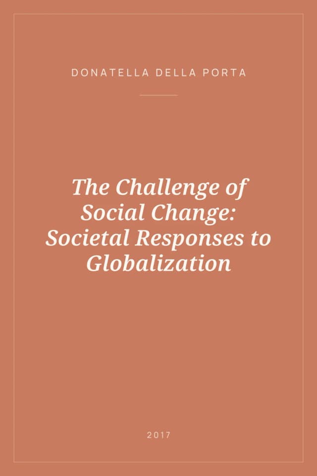 Portada de The Challenge of Social Change: Societal Responses to Globalization