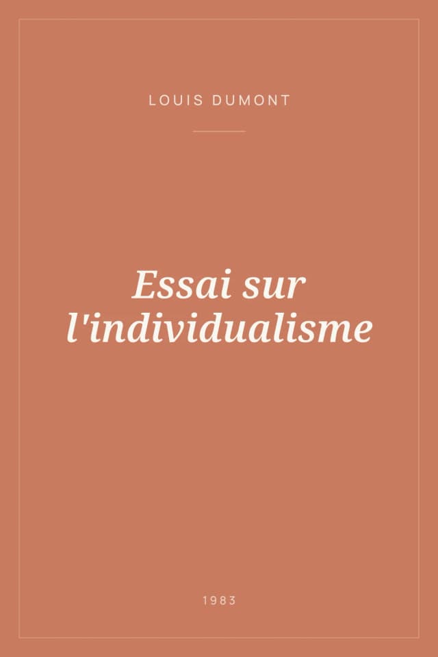 Portada de Essai sur l'individualisme