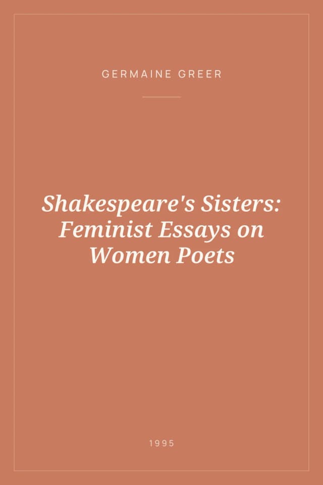 Portada de Shakespeare's Sisters: Feminist Essays on Women Poets