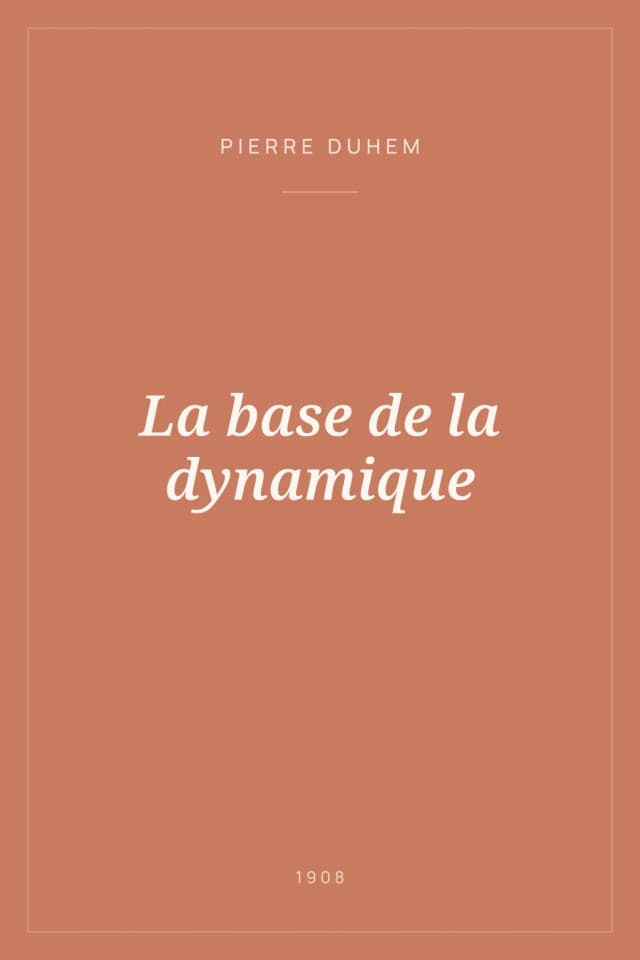 Portada de La base de la dynamique