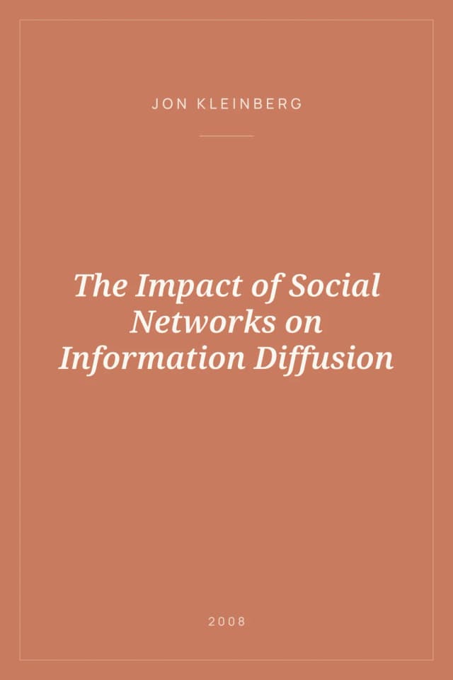 Portada de The Impact of Social Networks on Information Diffusion