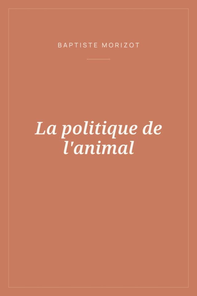 Portada de La politique de l'animal