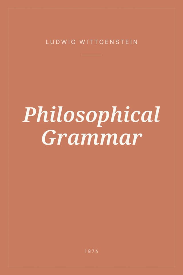 Portada de Philosophical Grammar