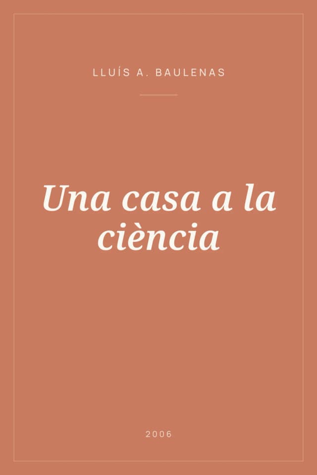 Portada de Una casa a la ciència