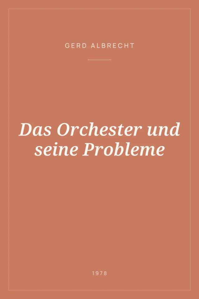 Portada de Das Orchester und seine Probleme