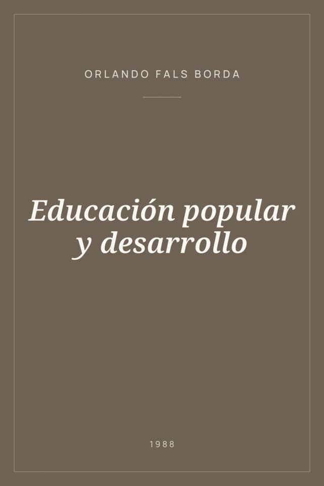 Portada de Educación popular y desarrollo