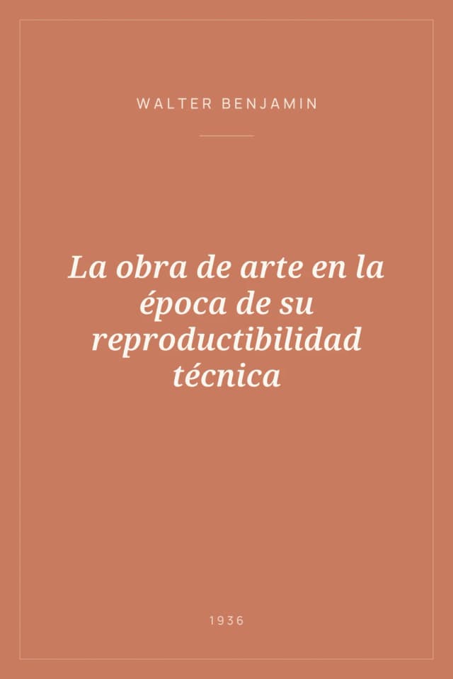 Portada de La obra de arte en la época de su reproductibilidad técnica