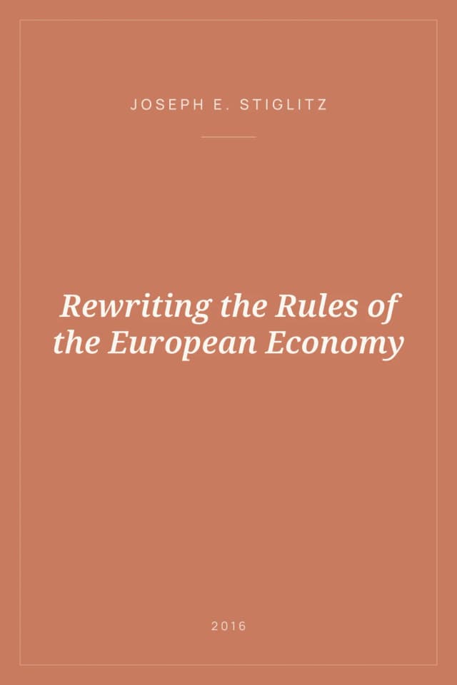 Portada de Rewriting the Rules of the European Economy
