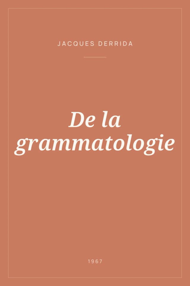 Portada de De la grammatologie